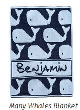 Butterscotch Blankets- Whales & Stripes