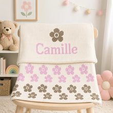 Flower Name Cotton Knit Double Blanket