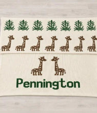 Giraffe Name Cotton Knit Double Blanket