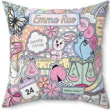 Welcome to the World Birth Stats Pillow Girl