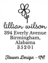 Personalized Rectangle Stamper- Flower Design