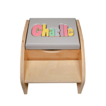 Two Step Storage Name Puzzle Stool without Handles