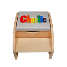 Two Step Storage Name Puzzle Stool without Handles
