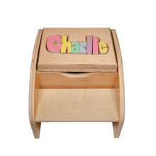 Two Step Storage Name Puzzle Stool without Handles