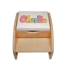 Two Step Storage Name Puzzle Stool without Handles