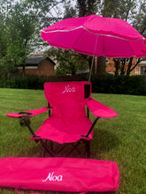 Beach/Stadium/Camp Folding Chair  with Umbrella for Kids Pink