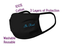 Face Masks - One Size Adult Black Mask with Detail