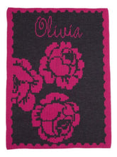 Peony & Name Stroller Blanket