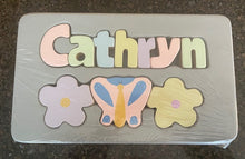 Step Stool- Flower/Butterfly Motif on White or Grey