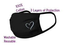 Face Masks - One Size Adult Black Mask with Detail