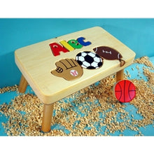 Step Stool- Sports Motif on Natural