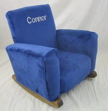 Upholstered Rocker  Gray Suede