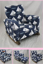 Upholstered Rocker  Gray Suede